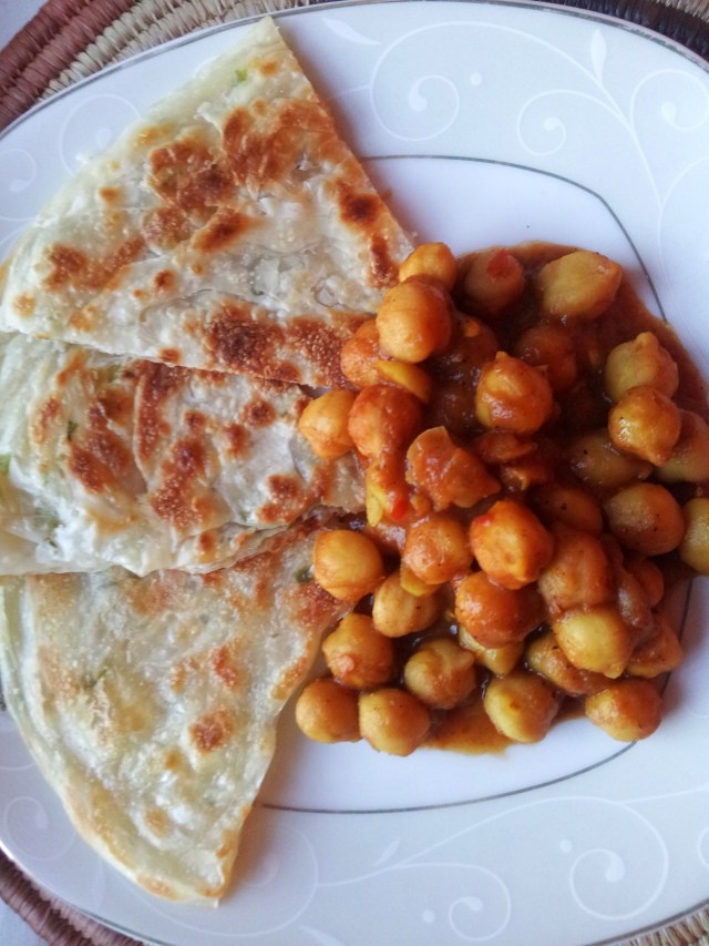 Flaky Roti and Flavorful Chickpeas