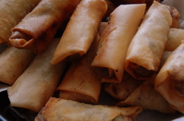 Hot, crispy, delicious spring rolls 