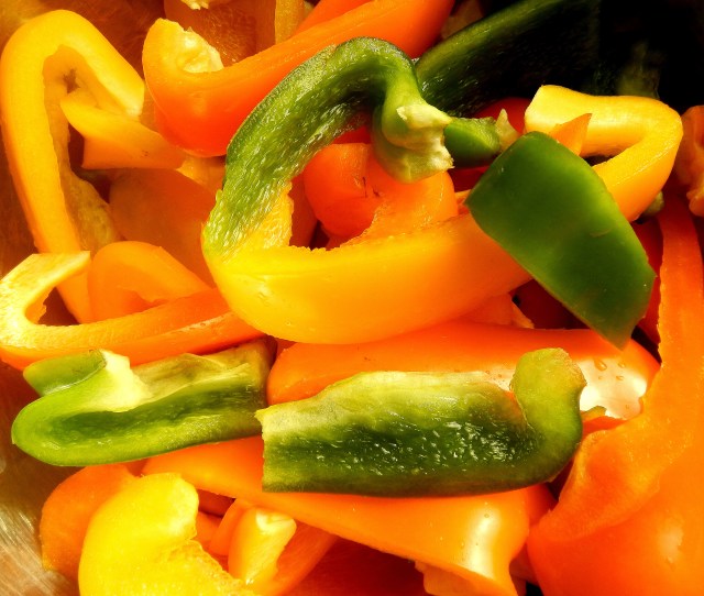 Colorful peppers are a great addition